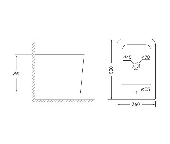 Биде подвесное Mixxus QUADRO-0502 520x360x290mm (MI6713) Киев - изображение 2