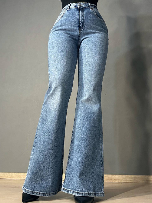 Джинсы женские Mikaletta 13352 Flare клеш от колена стрейчевые голубые, голубой, 29, 29, 78 см, 101 см Киев - изображение 1