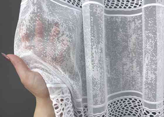 Короткий тюль VR-Textil 1952т Жаккард Белый 300х145 см (42-0897) Киев