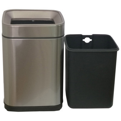 Контейнер для мусора JAH квадратный без крышки с вн. ведром серебряный металлик 8 л (6332) Винница - изображение 10