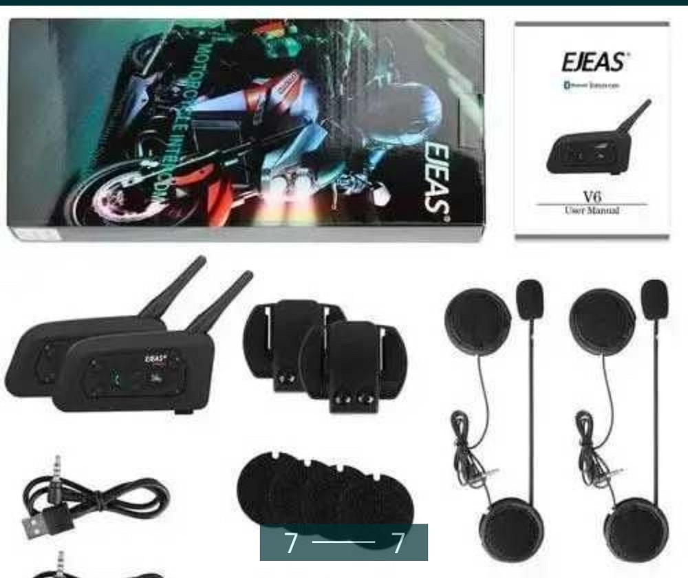 2-штуки мотогарнітура Bluetooth на шолом, Інтерком EJEAS V6 Pro1200 рація. Київ - фото 7