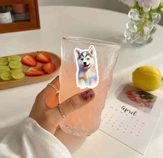 Наклейки Стікери милі цуценята. Водонепроникні Вінілові Естетичні Наклейки з собаками для Пляшки Води, Ноутбука, Набір 25 штук. Київ