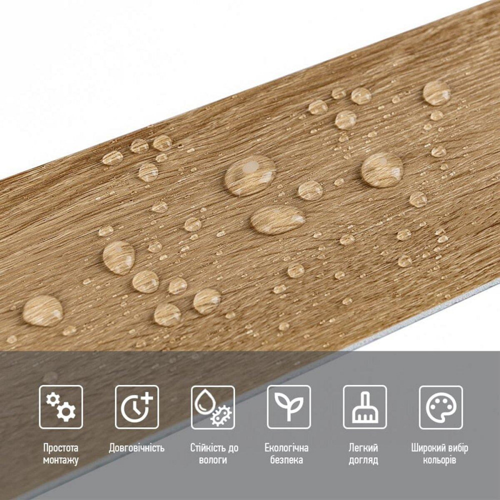 Плинтус виниловый самоклеющийся 5000х100х2мм Матовый (D) SW-00002124 Днепр - изображение 4