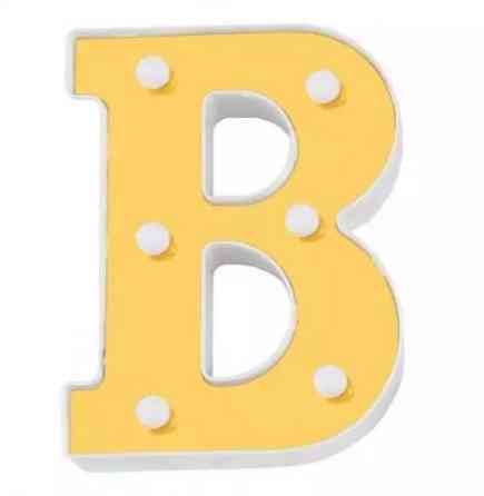 Объемная буква B led маленькая 16 на 14 см золотистый Киев