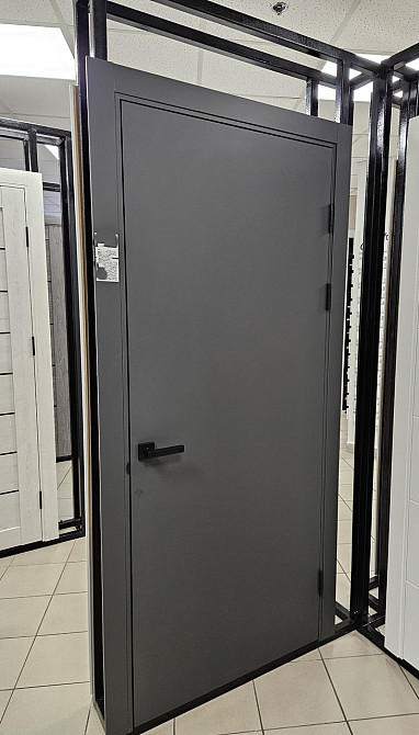 Двері екошпон, Полотно, серія PLATO (PLATO 01с) Темно-сірий Київ - фото 2