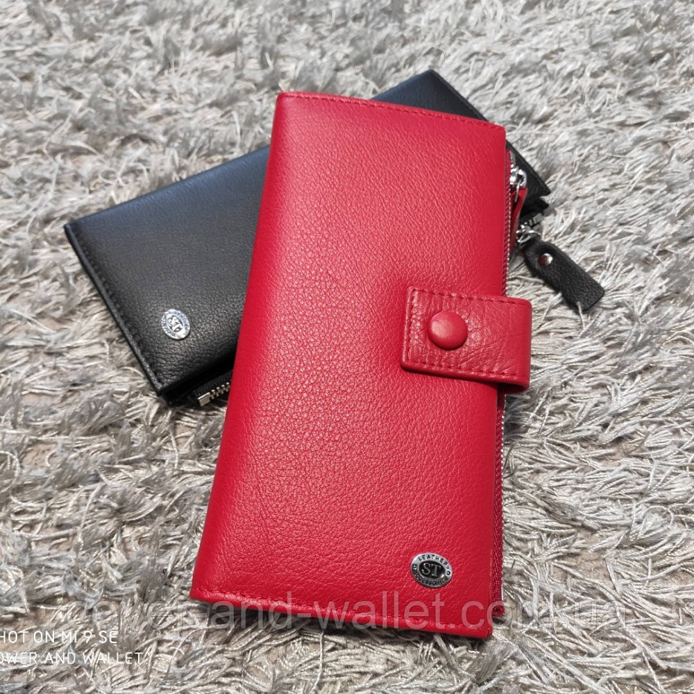 Стильний жіночий гаманець клатч на багато карток червоного кольору ST 1432 Київ - фото 1