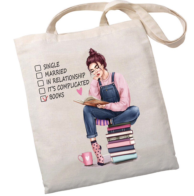 Екошопер BookOpt BK4068 "BOOKS - джерело знань" бежевий Київ - фото 1