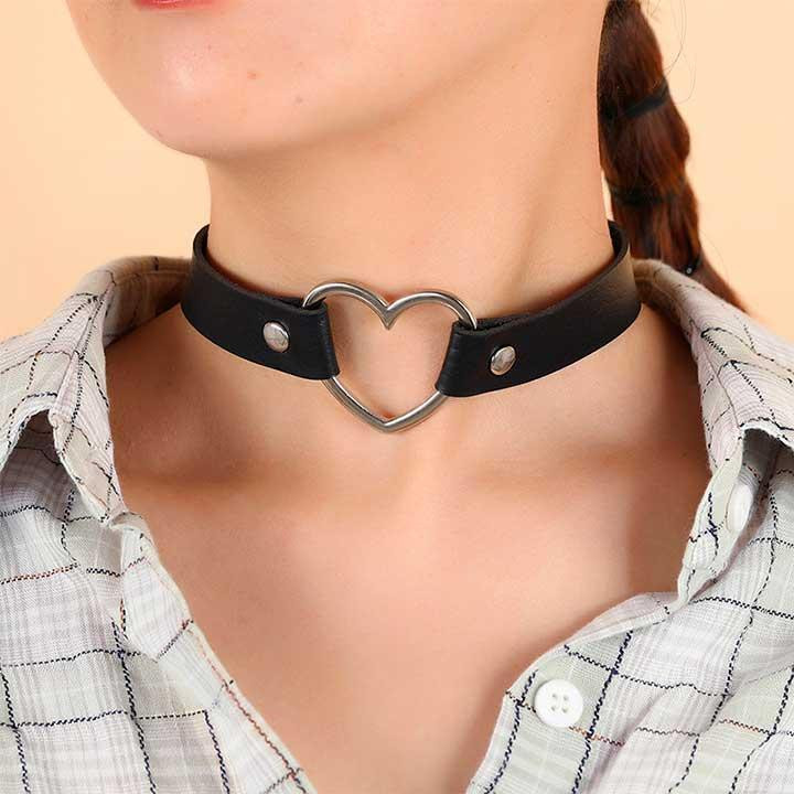 Шкіряний чокер із сердечком - Червоний - Садо-мазо Вінниця - фото 6