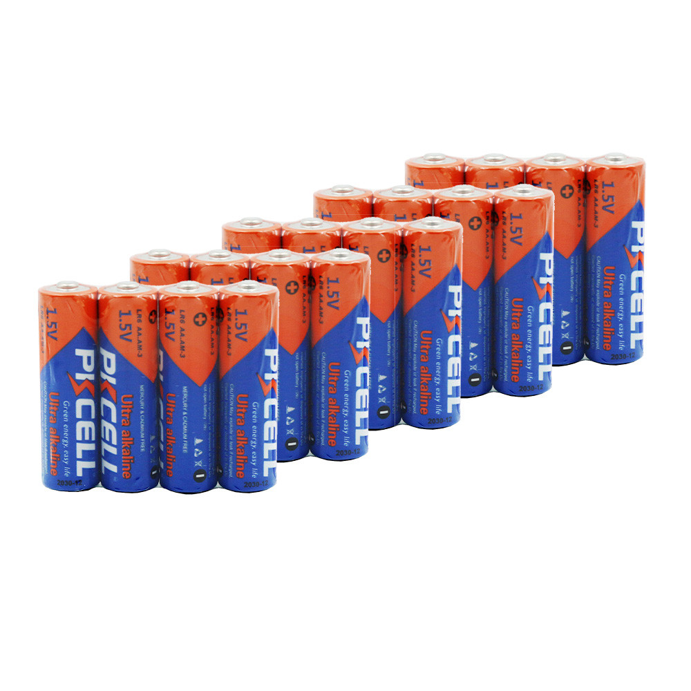 Комплект з 20 батарейок PKCELL Ultra Alkaline AA LR6 1.5V по 4шт./плівка Київ - фото 1