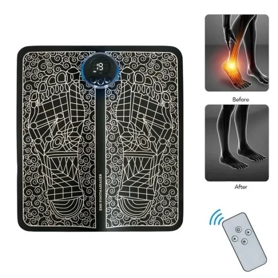 EMS масажний килимок-міостимулятор для ніг EMS Foot Massager: 8 режимів, пульт, акумулятор, LCD-дисплей Одеса
