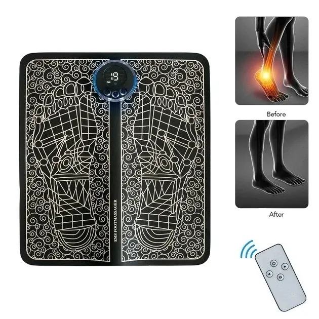 EMS масажний килимок-міостимулятор для ніг EMS Foot Massager: 8 режимів, пульт, акумулятор, LCD-дисплей Одеса - фото 4