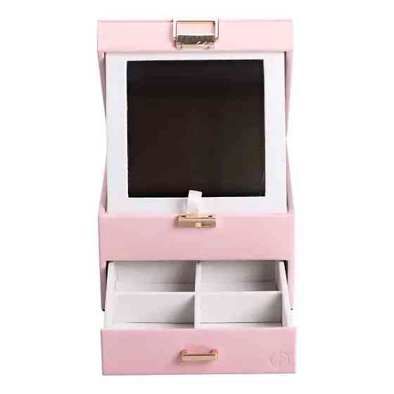 Скринька для прикрас з еко шкіри 2 яруси органайзер для ювелірних виробів HP-5-2P Коломия