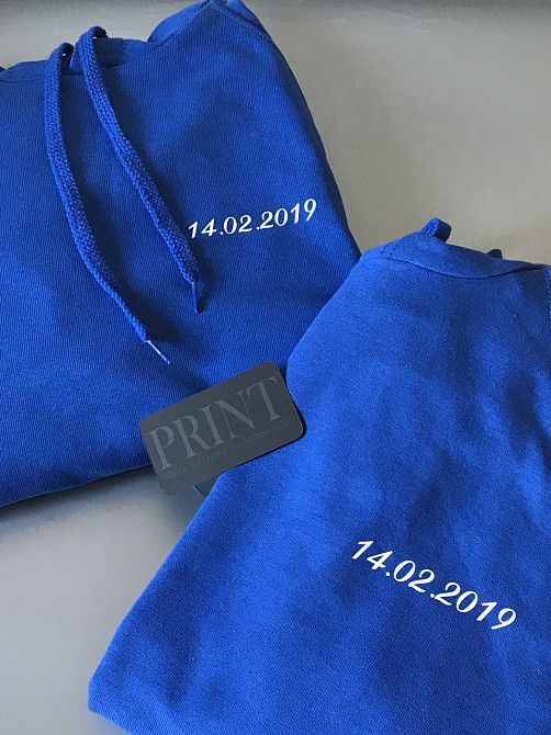 Яскраво сині Парні толстовки для хлопця та дівчини з датою Вашої річниці Чернівці - фото 7