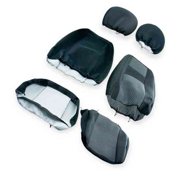 Чехлы универсальные. 1+1 передние universal b max, спинка тянется, черные ткань салона Мукачево