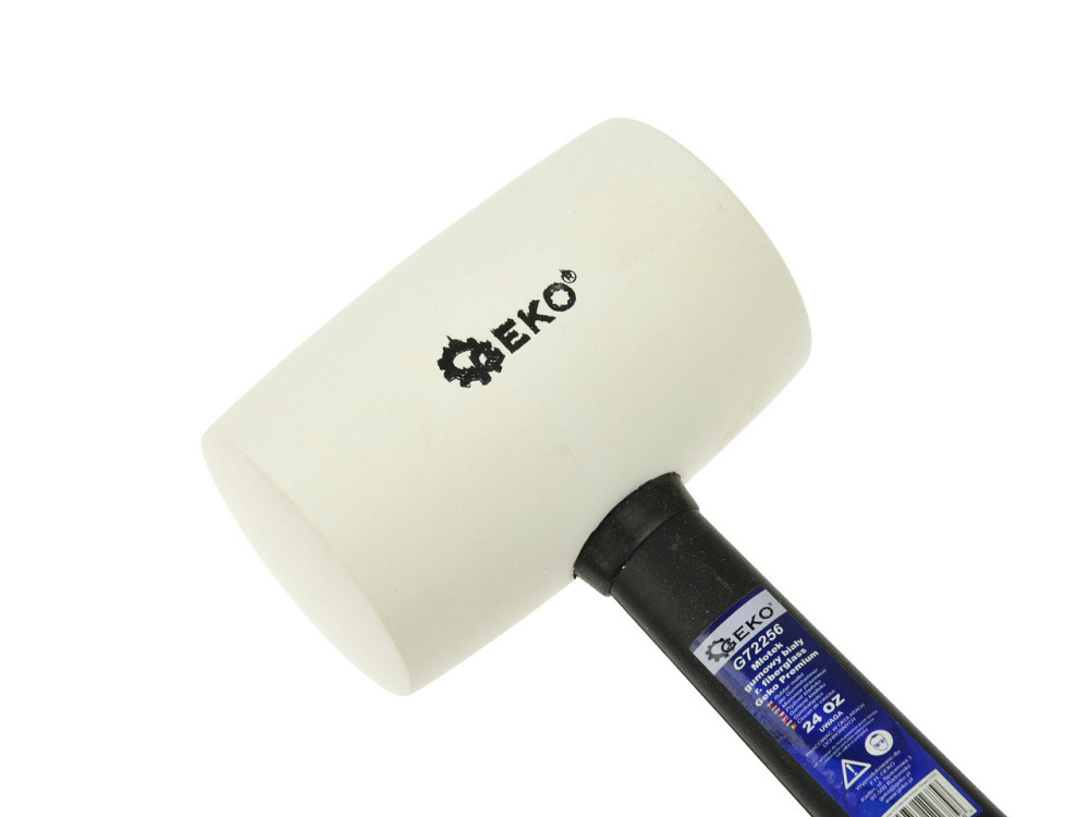 Киянка "GeKo"-premium гумова біла з ручкою зі скловолокна покритого TPR  850 г Киев - изображение 2