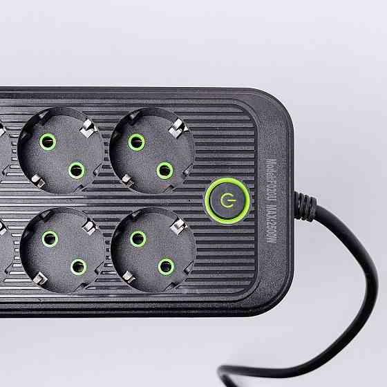 Yiwu Мережевий фільтр 2.8 м подовжувач на 8 розеток з 3 USB 1 Type-C та кнопкою відключення F20 Коломия