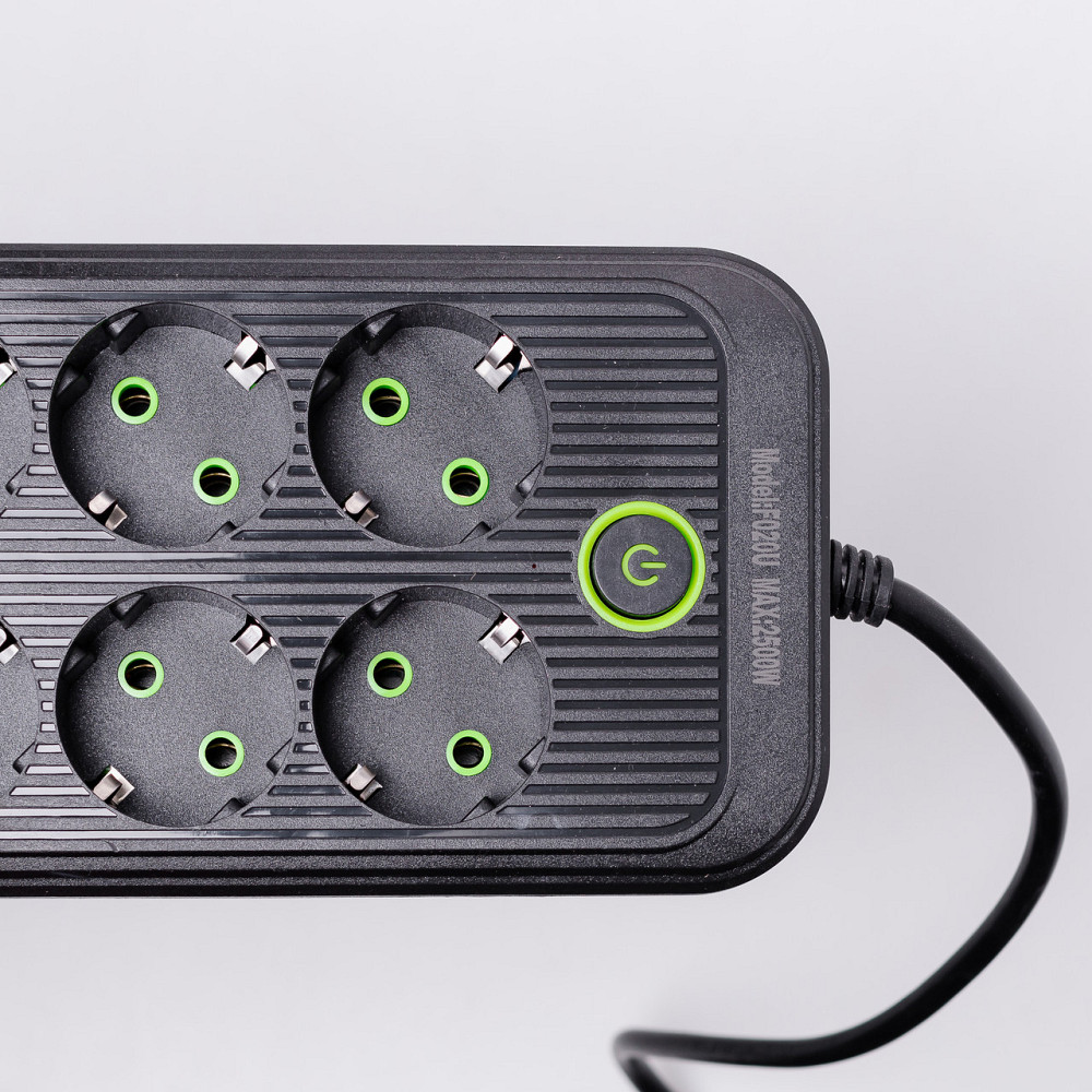Yiwu Мережевий фільтр 2.8 м подовжувач на 8 розеток з 3 USB 1 Type-C та кнопкою відключення F20 Коломия - фото 6