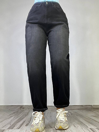 Джинсы женские SL 6004 mom relax comfort jeans бананы стрейчевые большие размеры черные, черный, 30, Одесса - изображение 1