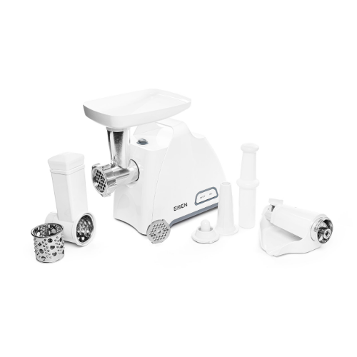 Мясорубка 2000W 2,5кг/мин (2 решетки/2 терки/насадка для колбас/кеббе/томатов) белая EMG-202JS EISEN Житомир