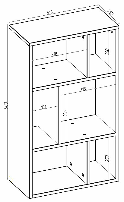 Полка приставная Т-10, Бетон, 518/250/900 Львов - изображение 3