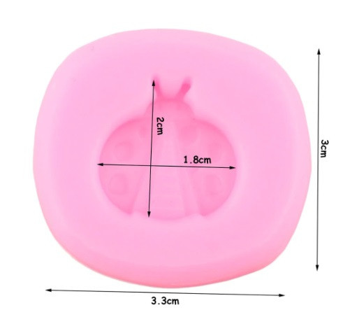 Молд силиконовый Божья коровка 33 на 30 мм розовый Киев - изображение 3