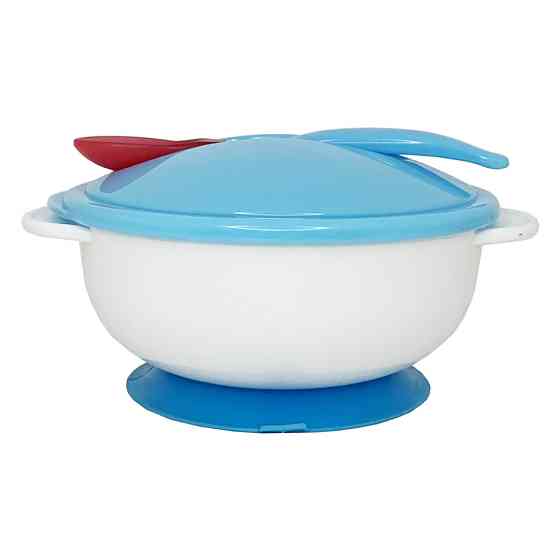 Тарілка на присосці з термоложкою та кришкою MGZ-0101(Blue) 250 мл Вінниця