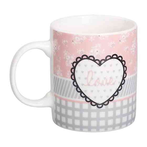 Чашка порцелянова 400 (мл) чашка для кави та чаю з написом та серцем Lugi RX-N240143GRE Київ