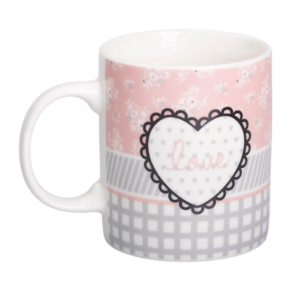 Чашка порцелянова 400 (мл) чашка для кави та чаю з написом та серцем Lugi RX-N240143GRE Київ - фото 1