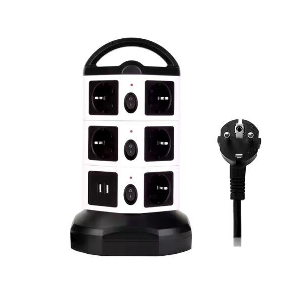 Подовжувач переноска мережева на 11 розеток з USB довжина 1.8м, у кольорі білий Кам'янець-Подільський