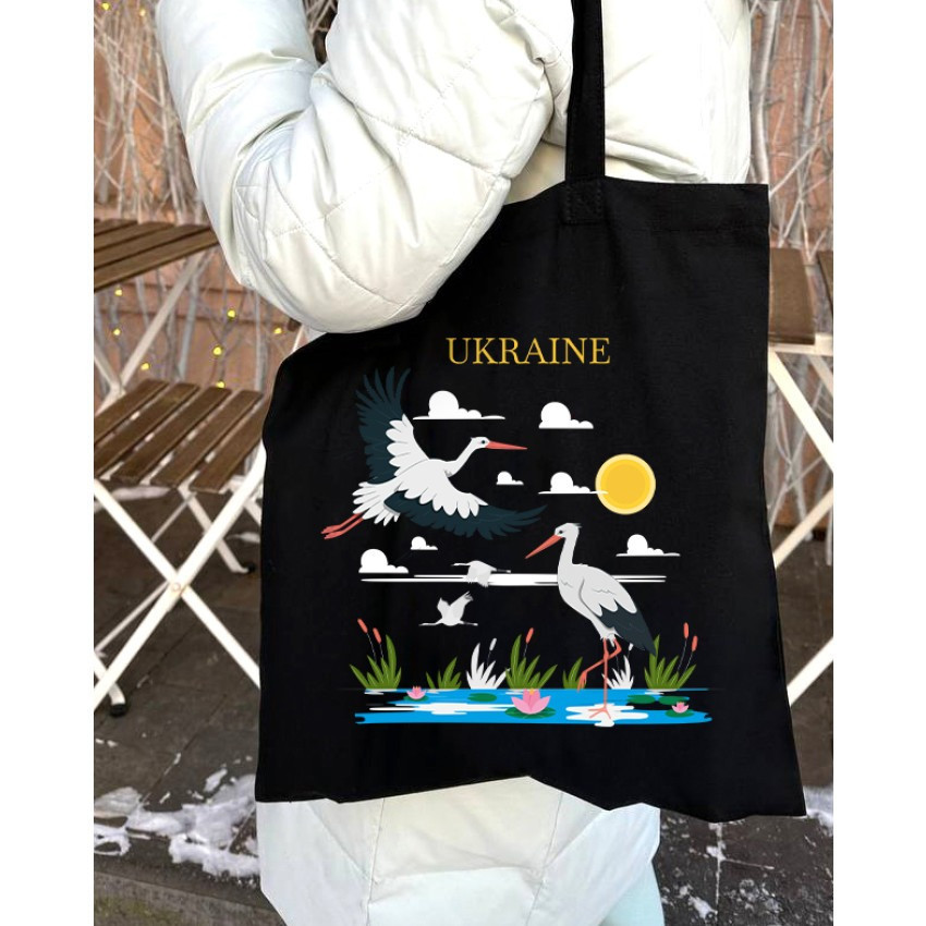 Екошопер BookOpt ВК4065 Ukraine «Журавлі» Символ щастя Чорний Луцк - изображение 6