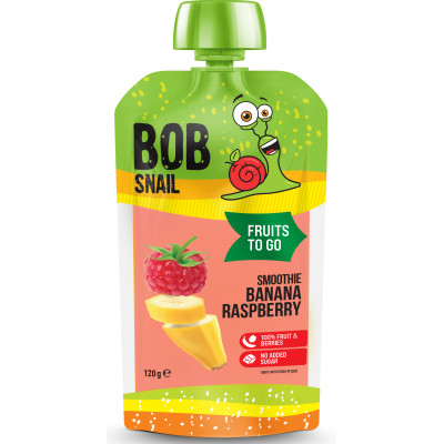 Дитяче пюре Bob Snail Смузі банан-малина 120 г (1740815) Вінниця - фото 1