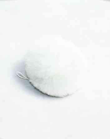 Меховой бубон на шапку из кролика Rex Белый Харьков