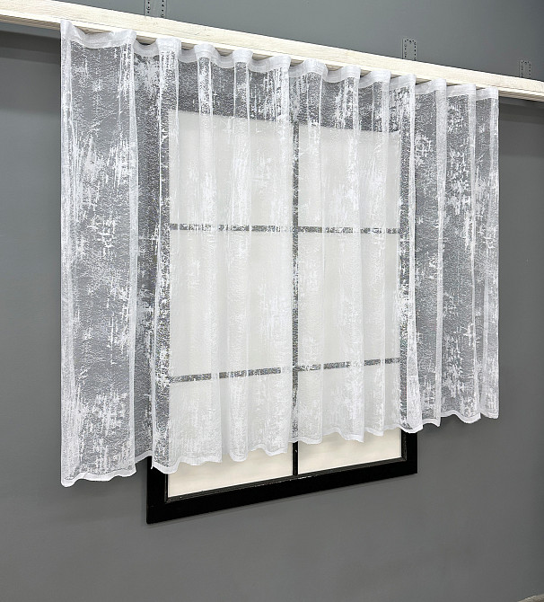 Тюль жаккард VR-Textil № 1859т Арка на кухню цвет белый 300х120 см (53-0074) Киев - изображение 1