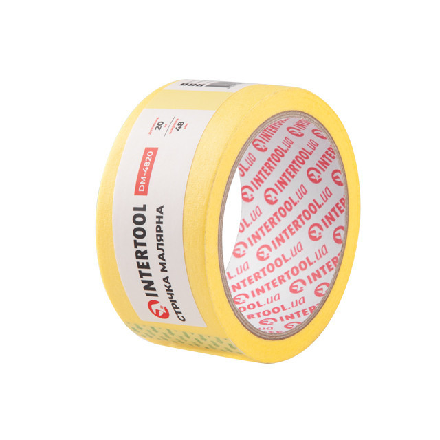 Лента малярная 48мм, 20м, желтая INTERTOOL DM-4820 Киев - изображение 1