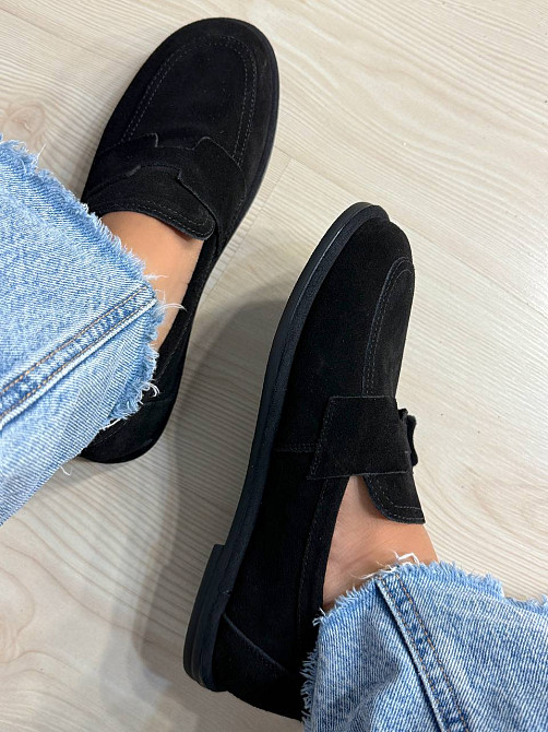 Туфлі жіночі Hengji 560-1 лофери замшеві чорні, 38, 24 см Київ - фото 4