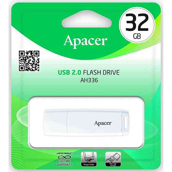 Flash Apacer USB 2.0 AH336 32Gb white Киев
