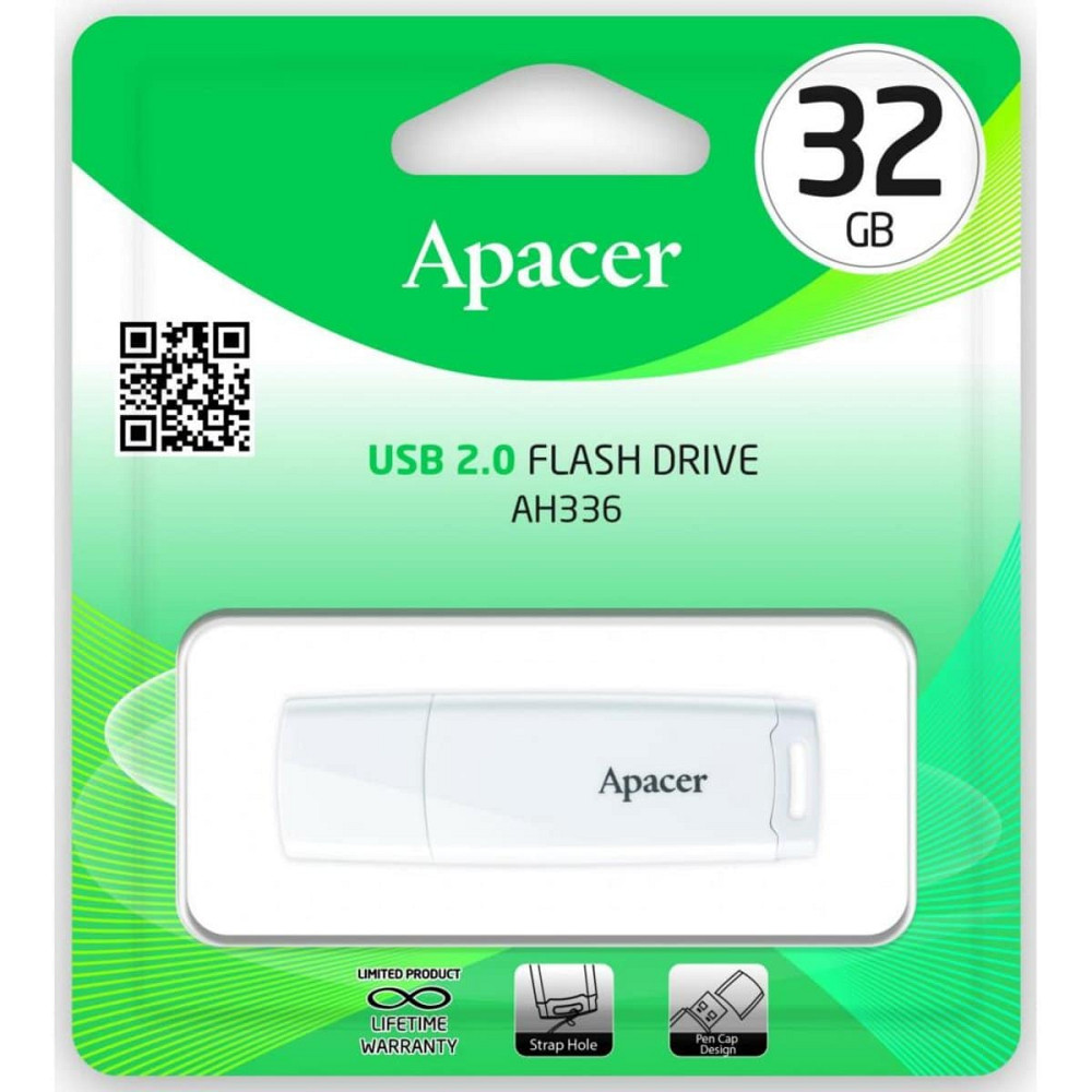 Flash Apacer USB 2.0 AH336 32Gb white Киев - изображение 4