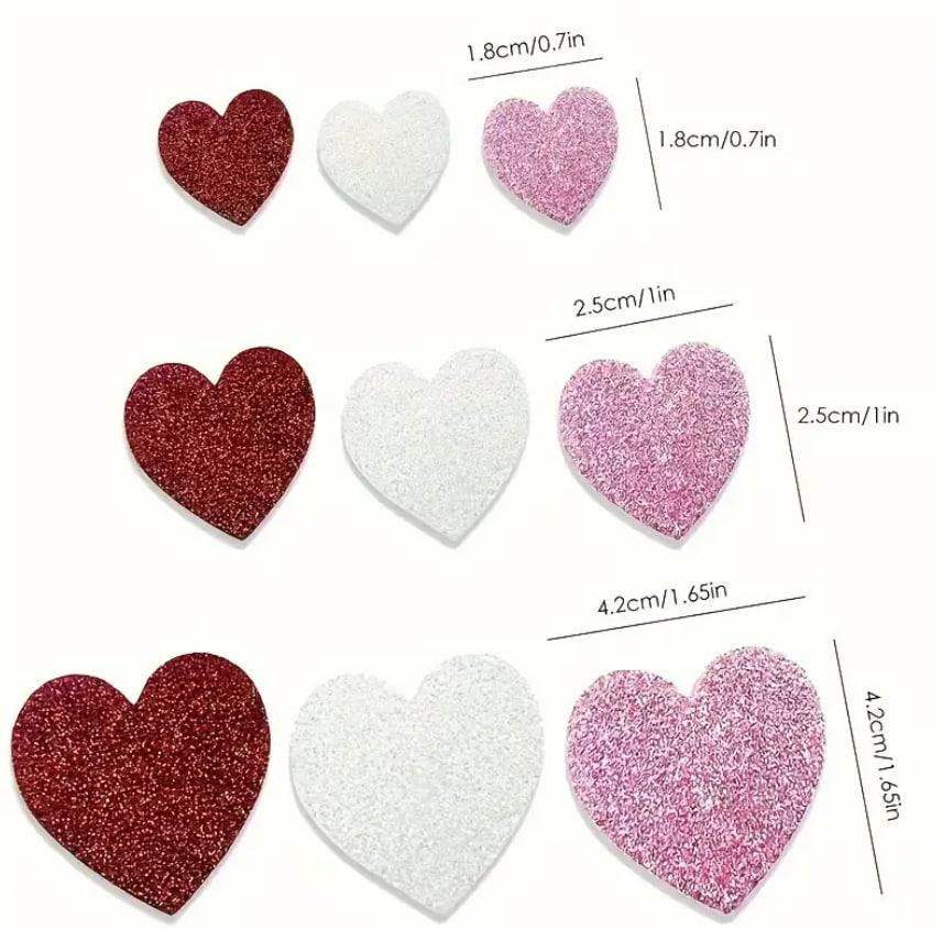 Наклейки в форме сердца, Самоклеящиеся наклейки сердца, Цветочные блестящие сердца, набор 50 штук. Киев - изображение 2