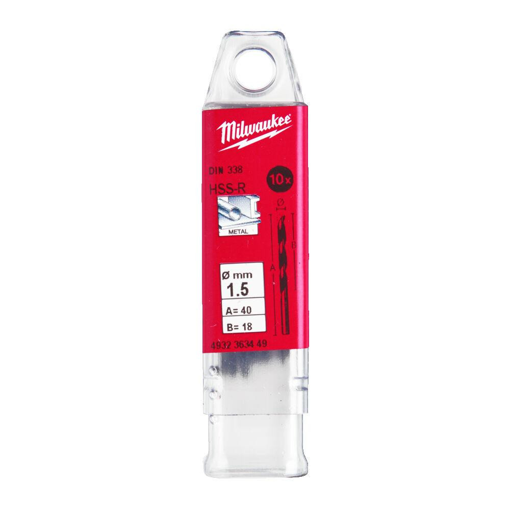 Свердло по металу HSS-R MILWAUKEE DIN338, діаметр 1,5 мм, (10шт) пластикова коробка Одесса - изображение 1
