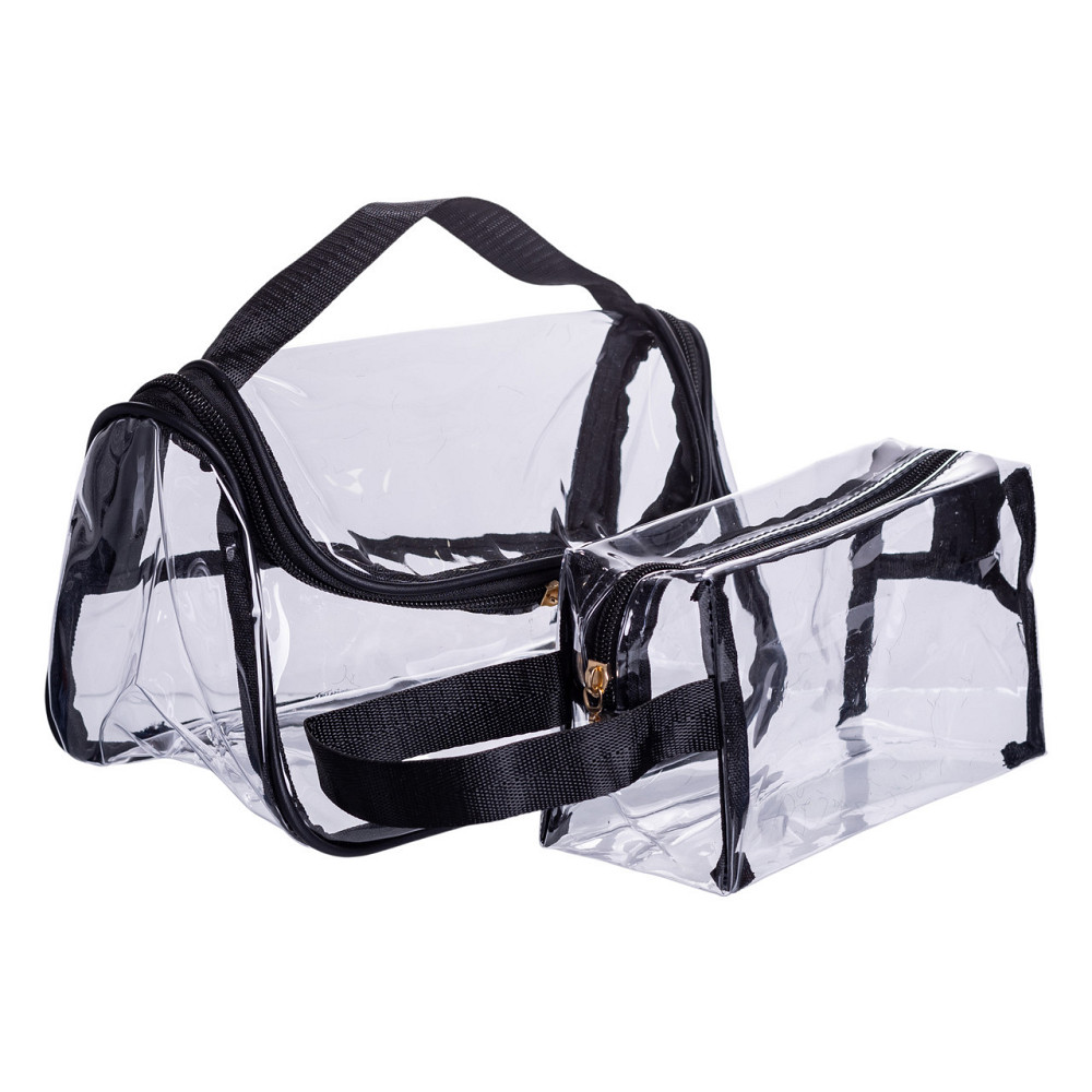 Набір прозорих жіночих косметичок для дому 2 (шт) Чорний HP-16-6K Київ - фото 5