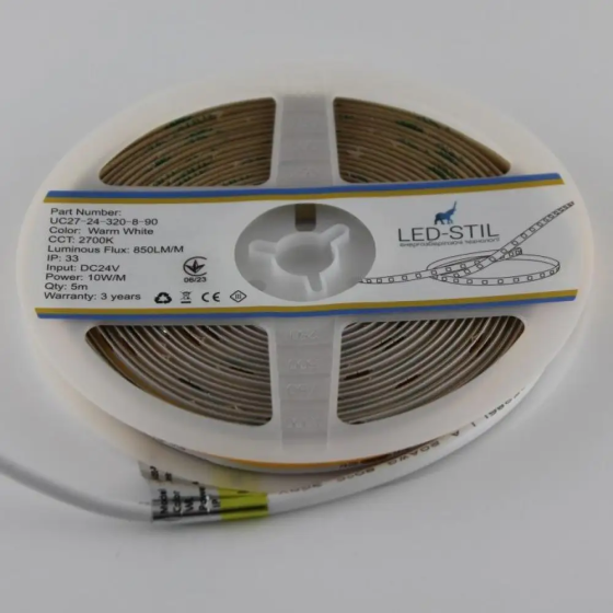 LED-STIL Світлодіодна стрічка LED-STIL 2700K 10 Вт/м COB 320 діодів IP33 24 Вольта 900 Lm тепле Коломия