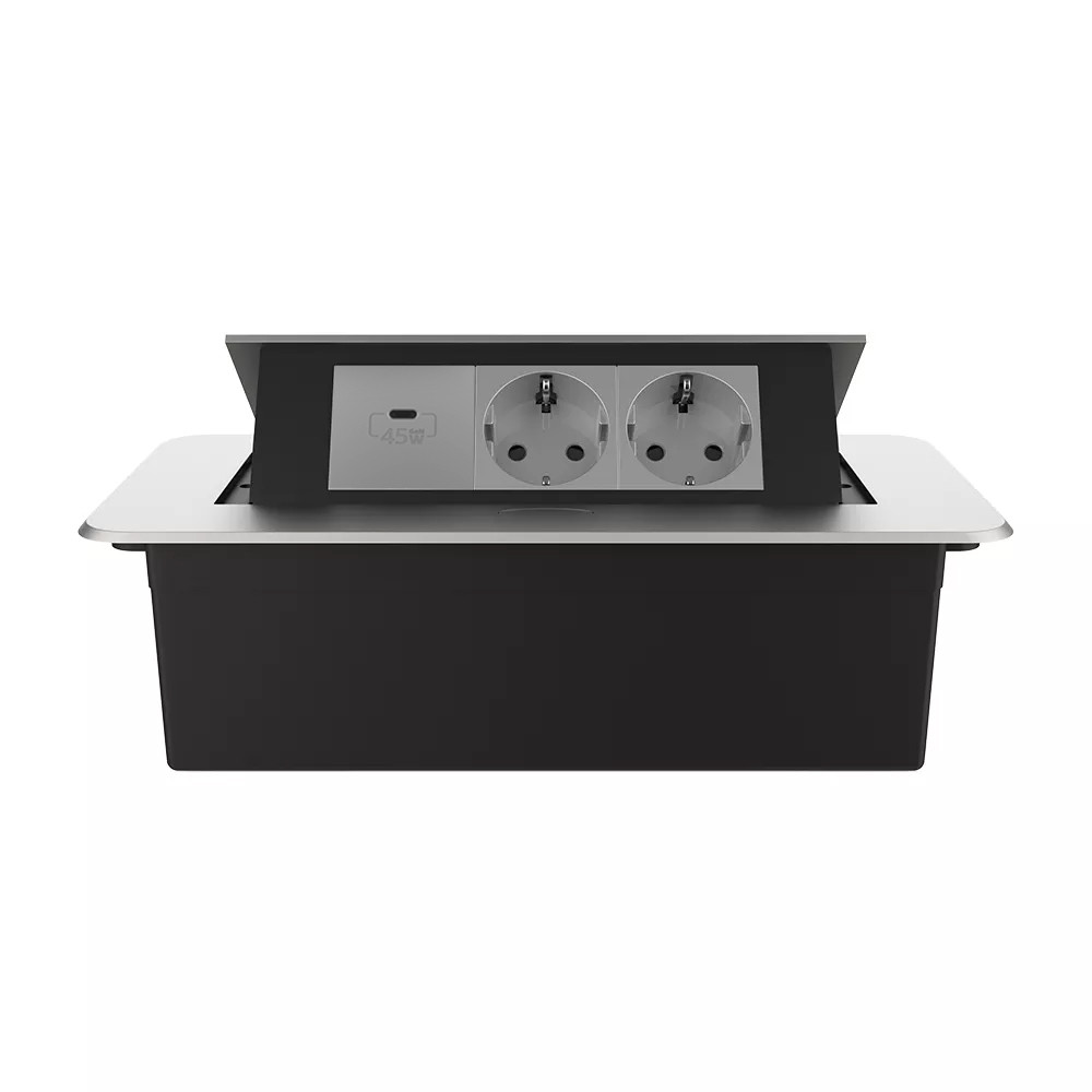 LIVOLO Меблева розетка потрійна LIVOLO срібна, вбудована у стільницю, з USB Type-C 45 Вт, висув Коломыя - изображение 8