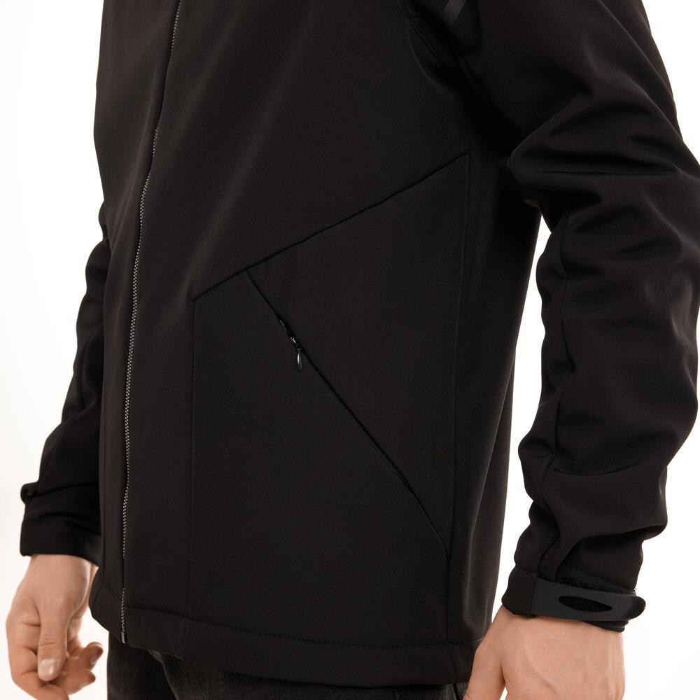 Чоловіча куртка весна осінь демісезонна з капюшоном softshell чорна Pobedov Vector 2XL Одеса - фото 8