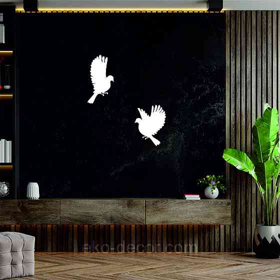 Декоративное настенное Панно «Птичка» Декор на стену(цена за 1шт) 20*10 см, Белый Киев