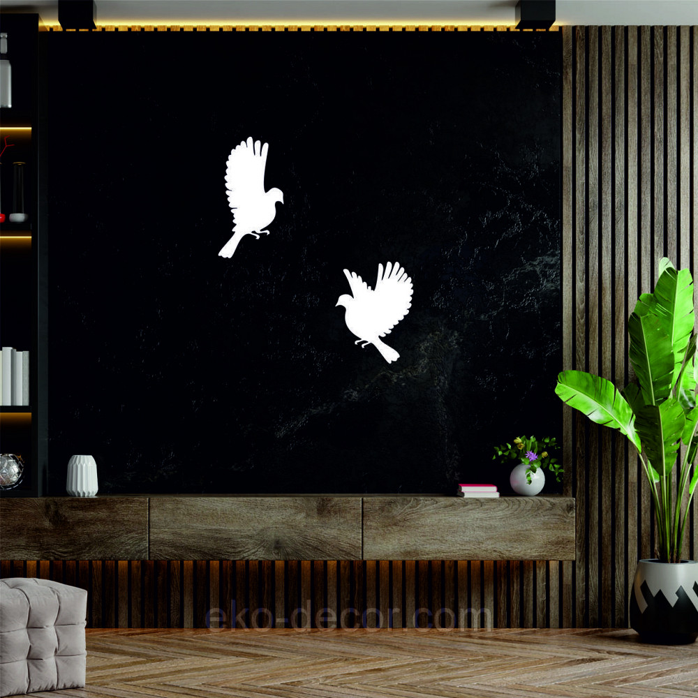 Декоративное настенное Панно «Птичка» Декор на стену(цена за 1шт) 20*10 см, Белый Киев - изображение 4