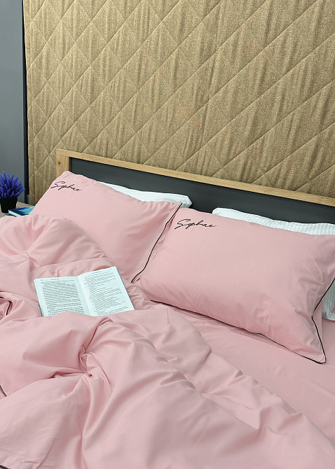 Комплект постільної білизни Сатин, Євро 200х230 Рожевий (88-138) Київ - фото 6