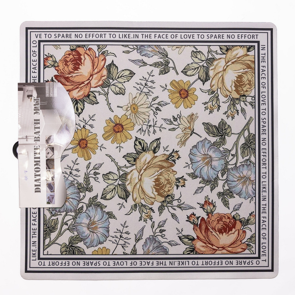 Килимок для ванної кімнати Flowers 58*58 см діатомітовий HP-42-7 Коломия - фото 3