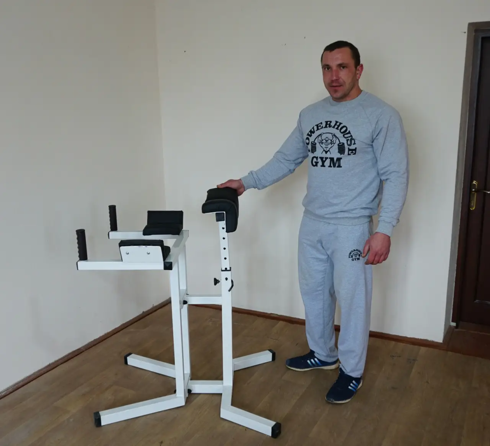 Зворотня гіперекстензія для кросфіту KZ-001 Тренажери для преса, гіперекстензії регульована Київ - фото 4