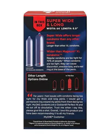 Презервативи MyONE Super Wide & Long 10 шт, картонна коробка Львів