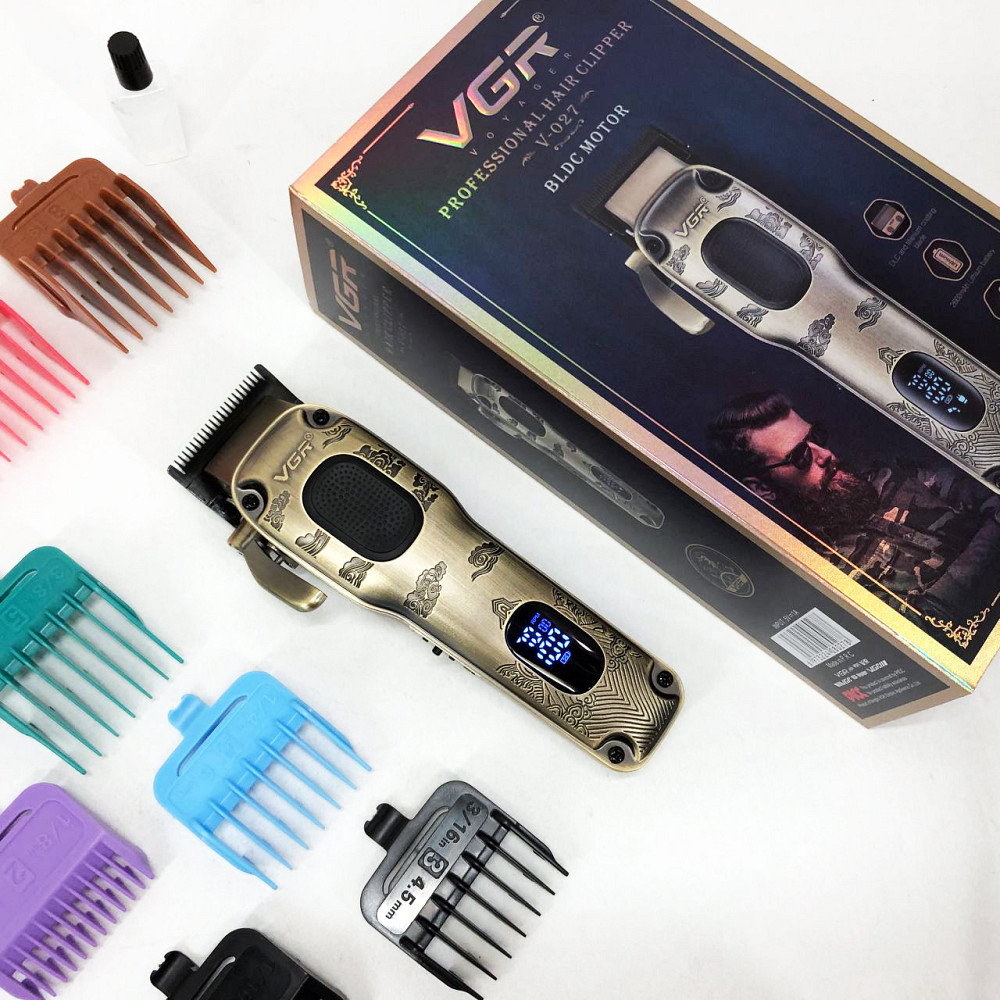 Профессиональный триммер с набором насадок VGR, Аккумуляторная машинка для стрижки волос с насадками CS-33 Львов - изображение 9